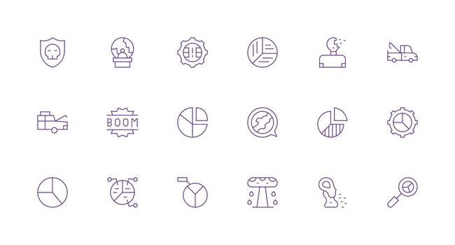 Minimal Line Icons from Breakdown Set with 18 Vectors Printable Icon Collection
