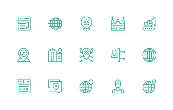 Site including 15 Regular Line Illustrations Core Icon Collection for Daily Tasks vector