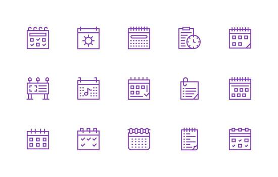 Reminders featuring 15 Icons in Regular Line Design Printable Icon Collection vector