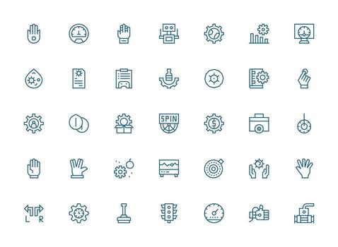 controlar conjunto con 35 regular limpiar línea íconos línea icono colección vector