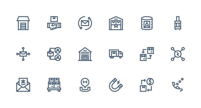 entrante diseño íconos presentando 18 en fuerte carrera línea estilo básico icono serie vector