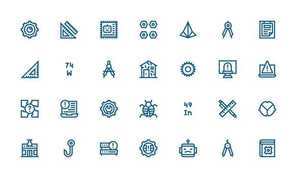 28 Bold Line Style Icons from Technical Collection User Interface Icons for Digital Products vector