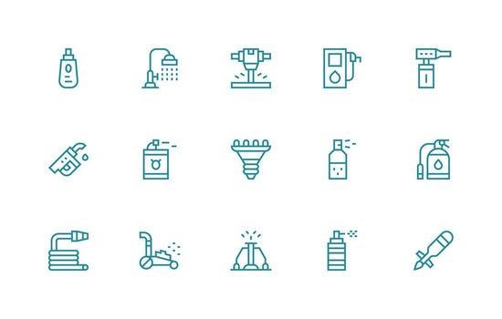 boquilla presentando 15 íconos en regular línea diseño sensible icono conjunto para flexible diseños vector