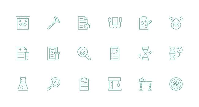 Testing Design Icons featuring 18 in Minimal Line Style Icon Pack vector