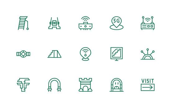Regular Line Icons from Access Point Set with 15 Vectors Compact Icon Pack