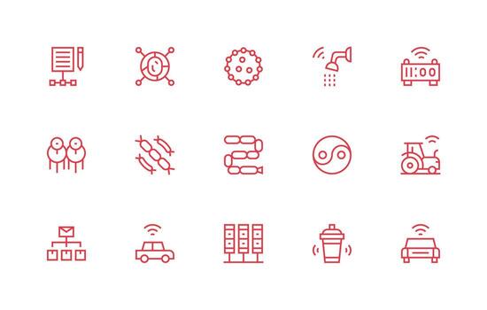 15 Regular Line Vectors for Connected Theme Display Icon Pack