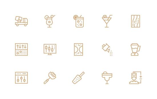 mezclador visual paquete conteniendo 15 regular línea íconos de múltiples fines icono paquete para plantillas vector