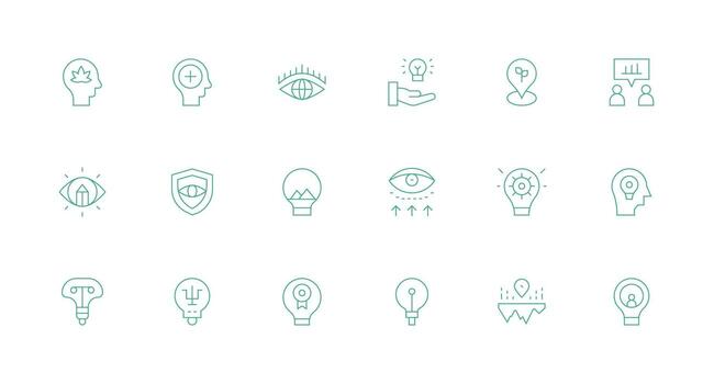 Insight featuring 18 Icons in Minimal Line Design Professional Icon Pack for Development Work vector