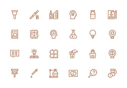 grueso línea línea íconos desde solución conjunto con 24 vectores escalable íconos para todas temas