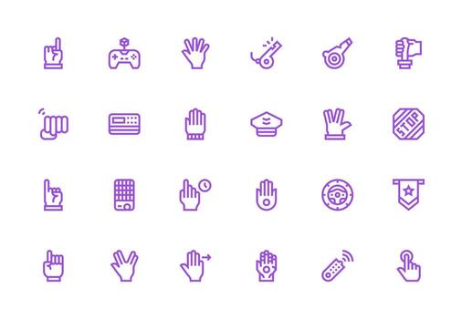 grueso línea línea íconos desde mando conjunto con 24 vectores básico icono serie