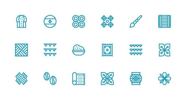 18 íconos para textura en fuerte carrera línea formato profesional icono conjunto vector