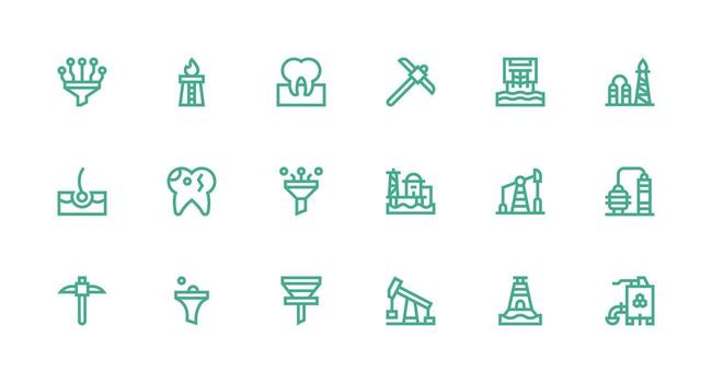 18 íconos para extracción en fuerte carrera línea formato organizado paquete para proyecto bienes vector