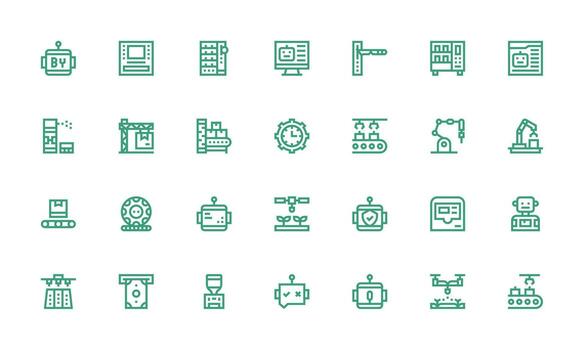 28 Icons for Automated in Bold Line Format Interface Icons for Daily Use vector