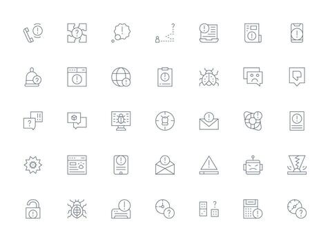 35 Light Line Vectors for Issue Theme Web Icon Collection