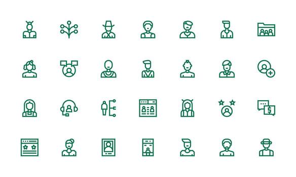 Client featuring 28 Icons in Bold Line Design Icon Set for Web vector