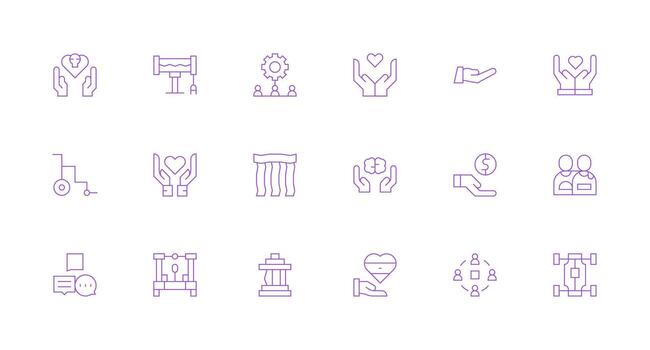 mínimo línea íconos desde apoyo sistema conjunto con 18 vectores interfaz íconos para diario utilizar