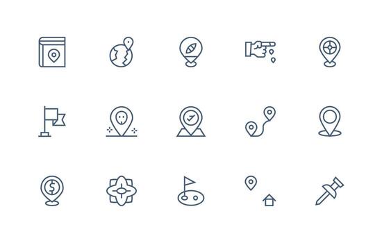 marcador incluso 15 regular línea ilustraciones icono conjunto para web vector