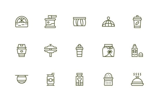 15 Regular Line Style Icons from Lid Collection Organized Icon Pack for Quick Access vector