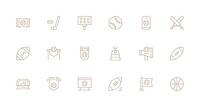 18 Minimal Line Designs for Stadium Icons Complete Icon Bundle for Web Design vector