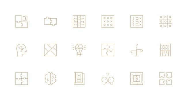 Minimal Line Icons from Puzzle Set with 18 Vectors Interface Icon Collection