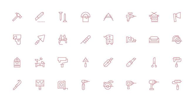 Thin Line Style Diy Icons with 32 Vectors Multi-Style Icons for Creative Projects