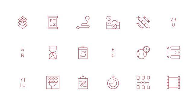 Sequence Icon Set with 18 Minimal Line Graphics Digital Product Icons for Fast Delivery vector