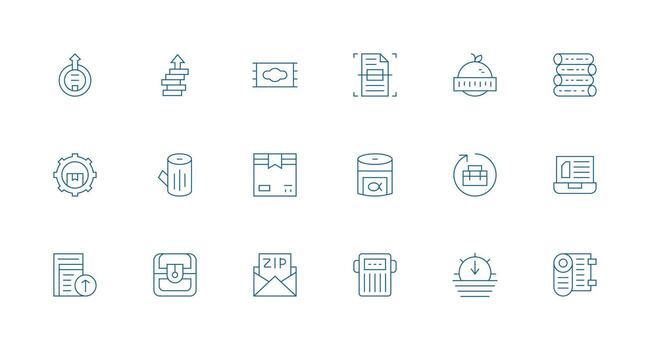 18 Minimal Line Icons for File Management Graphics Icon Collection Set vector