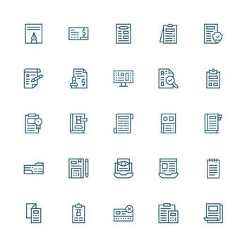 formar icono conjunto con 25 medio carrera contorno gráficos icono conjunto vector