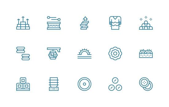 Layers Design Icons featuring 15 in Regular Line Style Simple Icons for Interface and Wireframes vector