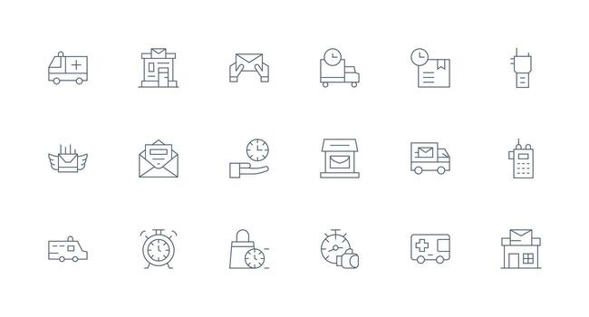 18 Icons for Dispatch in Minimal Line Format Smart Icon Collection vector