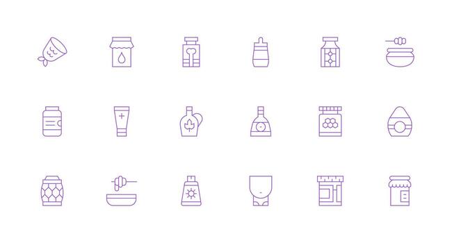 Minimal Line Icons from Jar Set with 18 Vectors Line Icon Collection