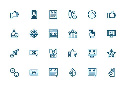 24 grueso línea línea íconos para bueno gráficos ligero icono serie para rápido prototipos vector