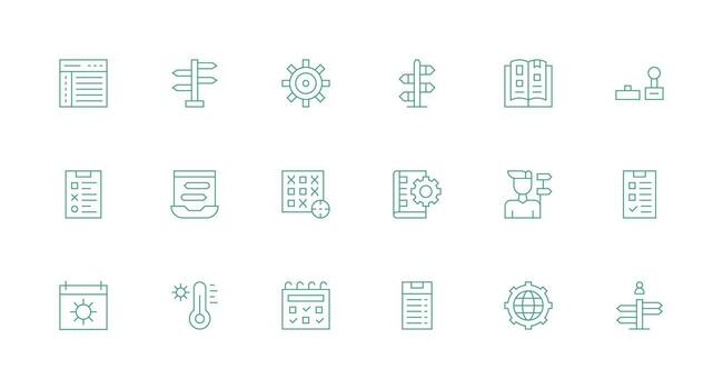 Options Set with 18 Minimal Line Icons Icon Set for Apps vector