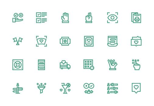 grueso línea línea estilo selección íconos con 24 vectores reutilizable icono conjunto