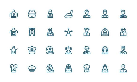 Uniform Design Icons featuring 28 in Bold Line Style Optimized Icon Pack for Digital Products vector