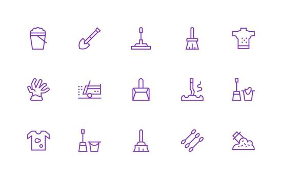 15 regular línea diseños para suciedad íconos icono conjunto para proyectos vector