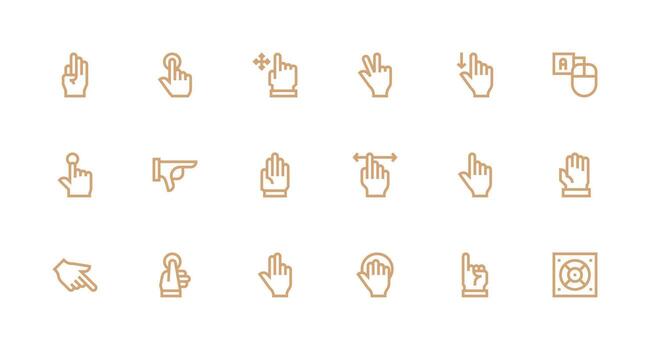 Cursor Icon Collection with 18 Strong Stroke Line Designs Reliable Icons for All Interfaces vector