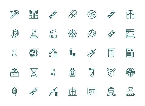 Laboratory Visual Pack containing 35 Regular Clean Line Icons Clean Icon Set Icon Pack for UI Projects vector
