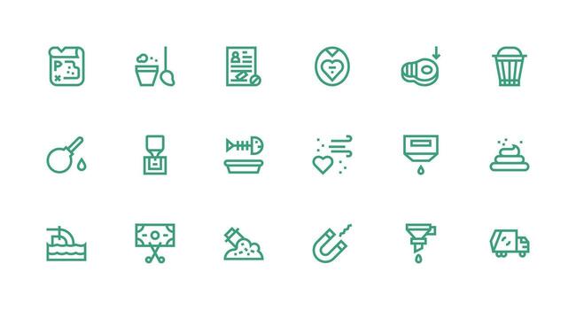 18 Strong Stroke Line Icons for Removal Graphics High-Resolution Icons for Any Platform vector