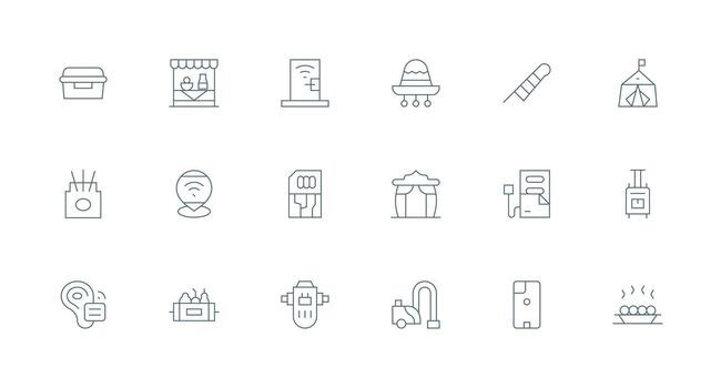 mínimo línea estilo portátil íconos con 18 vectores editable icono colección