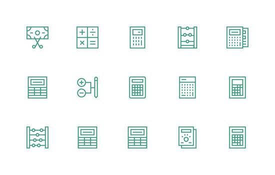 15 Icons for Subtract in Regular Line Format Minimal Icon Set for Interface Projects vector