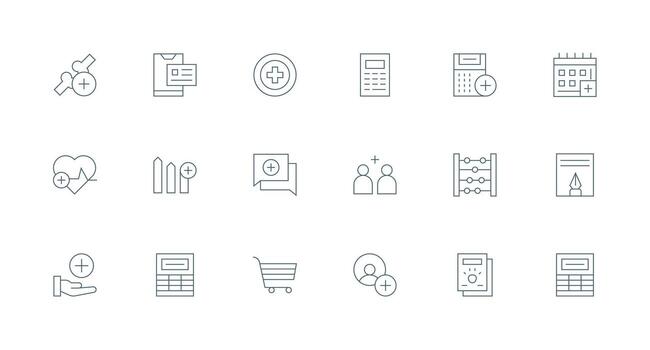 18 mínimo línea diseños para añadir íconos icono conjunto para proyectos vector