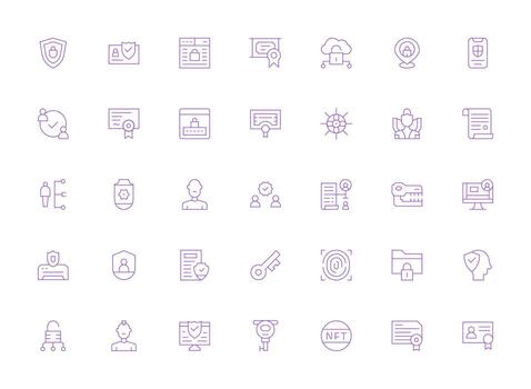 Authentication including 35 Light Line Illustrations Icon Set for Projects vector