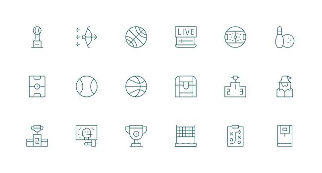 18 Minimal Line Vectors for Game Theme Style Icon Set