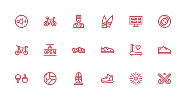 Active featuring 18 Icons in Strong Stroke Line Design Simple Icons for Interface and Wireframes vector