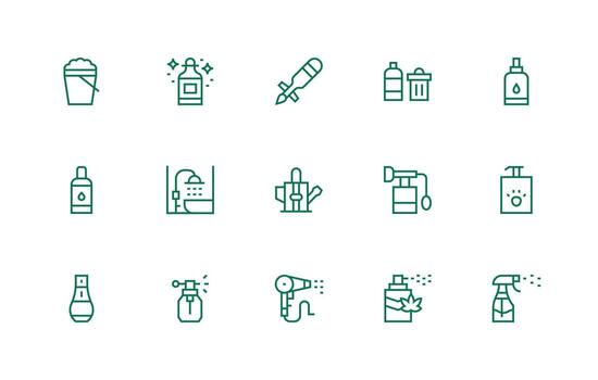 rociar conjunto con 15 regular línea íconos de múltiples fines icono conjunto vector