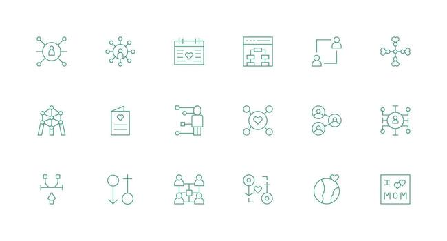 18 mínimo línea íconos para relación gráficos rápido acceso íconos para ui desarrollo vector