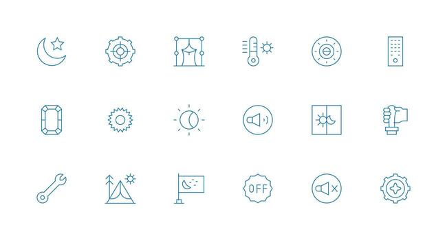 ajuste icono conjunto con 18 mínimo línea gráficos lleno icono biblioteca para ui diseñadores vector