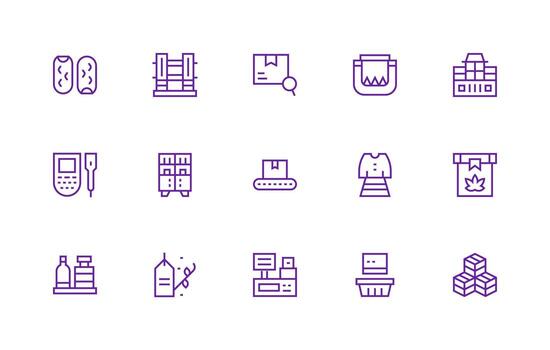 15 Inventory Icons in Regular Line Aesthetic Complete Icon Set for Mobile Apps vector
