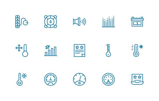 15 Regular Line Icons for Low Graphics Digital Icon Collection vector
